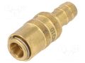 Quick connection coupling; straight; max.10bar; brass; Seal: FPM PNEUMAT S06H-WO10