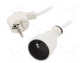 Extension lead; 3x1.5mm2; Sockets: 1; PVC; white; 1.5m; 16A JONEX PS-170/1.5-1.5