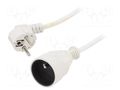 Extension lead; 3x1.5mm2; Sockets: 1; PVC; white; 3m; 16A JONEX PS-170/1.5-3.0