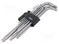 Wrenches set; Hex Plus key,spherical; stainless steel; 9pcs. WERA WERA.05073544001