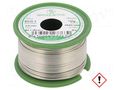 Tin; lead free; Sn99,3Cu0,7; 0.8mm; 0.1kg; reel; 220°C; Flux: SW26 BROQUETAS ECO1-08/01H