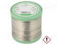 Tin; lead free; Sn99,3Cu0,7; 0.8mm; 1kg; reel; 220°C; Flux: SW26 BROQUETAS ECO1-08/10H