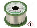 Tin; lead free; Sn97Cu3; 0.8mm; 100g; reel; 230°C; Flux: SW26 BROQUETAS ECO3-08/01H