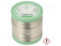 Tin; lead free; Sn97Cu3; 0.8mm; 500g; reel; 230°C; Flux: SW26 BROQUETAS ECO3-08/05H