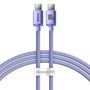 Baseus CAJY000701 USB-C - USB-C PD cable 100W 5A 480Mb/s 1.2m - purple, Baseus 6932172602888 6932172602888