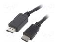 Cable; DisplayPort plug,HDMI plug; PVC; 5m; black; 28AWG GEMBIRD CC-DP-HDMI-5M