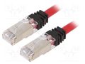 Patch cord; RJ45 plug,both sides; S/FTP,TX6A™ 10Gig; 6a; Cu; 0.5m PANDUIT STP6X0.5MRD