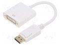 Adapter; DisplayPort plug,DVI-I (24+5) socket; 0.1m; white GEMBIRD A-DPM-DVIF-002-W