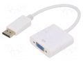 Converter; D-Sub 15pin HD socket,DisplayPort plug; 0.15m; white GEMBIRD A-DPM-VGAF-02-W