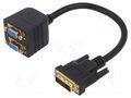 Splitter; D-Sub 15pin HD socket x2,DVI-I (24+5) plug; 0.3m GEMBIRD A-DVI-2VGA-01