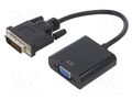 Converter; D-Sub 15pin HD socket,DVI-D (24+1) plug; 0.2m; black GEMBIRD A-DVID-VGAF-01