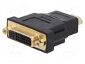 Adapter; DVI-D (18+1) socket,HDMI plug; black GEMBIRD A-HDMI-DVI-3