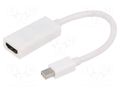 Adapter; HDMI socket,mini DisplayPort plug; Full HD 1080p GEMBIRD A-MDPM-HDMIF-02-W