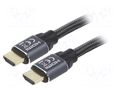 Cable; HDMI plug,both sides; textile; HDMI 2.0; 3m; black; 28AWG GEMBIRD CCBP-HDMI-3M