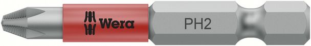 853/4 ACR® SL bits with sleeve, magnetized, PH 2x50, Wera 05323780001