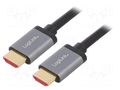 Cable; HDMI plug,both sides; 1m; black; HDMI 2.1; aluminium LOGILINK CHA0104