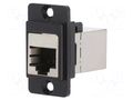 Coupler; DUALSLIM; Cat: 5e; shielded; 8p8c; RJ45 socket,both sides CLIFF CP30720SMB