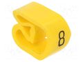 Markers; Marking: 8; 8÷16mm; PVC; yellow; -30÷80°C; leaded; CLI C WEIDMÜLLER WM-0253411526