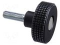 Knob; Ø: 61mm; Ext.thread: M12; 20mm; H: 39mm; technopolymer PP ELESA+GANTER MBT.60P-M12X20-C3