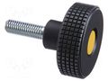 Knob; Ø: 61mm; Ext.thread: M12; 30mm; H: 39mm; technopolymer PP ELESA+GANTER MBT.60P-M12X30-C4