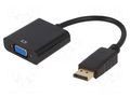 Converter; D-Sub 15pin HD socket,DisplayPort plug; 0.15m; black GEMBIRD A-DPM-VGAF-02