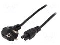 Cable; 3x1mm2; CEE 7/7 (E/F) plug angled,IEC C5 female; PVC; 3m GEMBIRD PC-186-ML12-3M