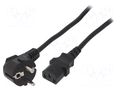 Cable; 3x1mm2; CEE 7/7 (E/F) plug angled,IEC C13 female; PVC GEMBIRD PC-186-VDE-10M