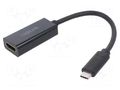 Adapter; USB 3.2; HDMI socket,USB C plug; 140mm; black LOGILINK UA0380