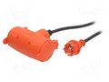 Extension lead; 3x1.5mm2; double; Sockets: 2; rubber; black; 10m JONEX PS-200G/IP44-10