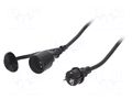 Extension lead; 3x2.5mm2; Sockets: 1; rubber; black; 20m; 16A KEL W-97288
