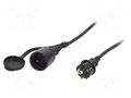 Extension lead; 3x1.5mm2; Sockets: 1; rubber; black; 20m; 16A KEL W-97022