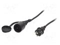 Extension lead; 3x1.5mm2; Sockets: 1; rubber; black; 10m; 16A KEL W-97020