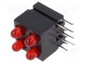LED; in housing; 2.8mm; No.of diodes: 4; red; 20mA; 60°; 1.2÷4mcd MENTOR 1801.2220