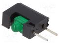 LED; in housing; 2mm; No.of diodes: 1; green; 20mA; 40°; 2.6÷10mcd MENTOR 2698.8080