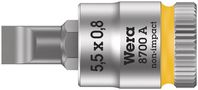 8700 A FL Slotted screws Zyklop bit socket, 1/4" drive, 0.8x5.5x28.0, Wera 05003320001