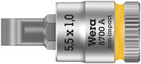 8700 A FL Slotted screws Zyklop bit socket, 1/4" drive, 1.0x5.5x28.0, Wera 05003321001