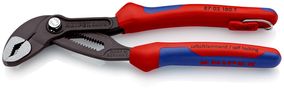 KNIPEX 87 02 180 T Cobra® High-Tech Water Pump Pliers with multi-component grips, with integrated tether attachment point for a tool tether grey atramentized 180 mm 87 02 180 T 4003773080145