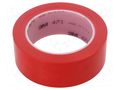 Tape: marking; red; L: 33m; W: 38mm; Thk: 0.13mm; 2.5N/cm; 130% 3M 3M-471-38-33/RD