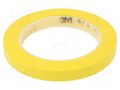 Tape: marking; yellow; L: 33m; W: 12mm; Thk: 0.13mm; 2.5N/cm; 130% 3M 3M-471-12-33/YE