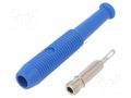 Connector: 2mm banana; socket; 6A; 60VDC; Overall len: 39mm; blue HIRSCHMANN T&M MKU1-BL