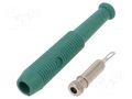 Connector: 2mm banana; socket; 6A; 60VDC; Overall len: 39mm; green HIRSCHMANN T&M MKU1-GN