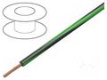 Wire; H05V-K,LgY; stranded; Cu; 0.75mm2; PVC; black-green; 100m BQ CABLE LGY0.75-BK/GR