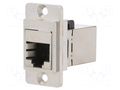 Coupler; DUALSLIM; Cat: 5e; shielded; 8p8c; RJ45 socket,both sides CLIFF CP30720SM