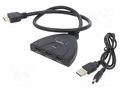 Switch; 0.5m; HDCP 1.4,HDMI 1.4; black; Input: HDMI socket x3 LOGILINK HD0040