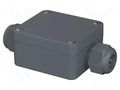 Enclosure: junction box; X: 58mm; Y: 64mm; Z: 34mm; polyamide; IP65 BOPLA PK101-SV-211