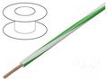 Wire; H05V-K,LgY; stranded; Cu; 1mm2; PVC; white-green; 300V,500V BQ CABLE LGY1.0-WH/GR