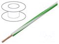 Wire; FLRY-B; 1x0.35mm2; stranded; Cu; PVC; white-green; 60V; 100m BQ CABLE FLRY-B0.35-WH/GR