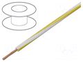 Wire; H05V-K,LgY; stranded; Cu; 0.75mm2; PVC; white-yellow; 100m BQ CABLE LGY0.75-WH/YL