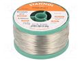 Tin; lead free; Sn99Cu0,7Ag0,3; 0.5mm; 250g; reel; 2.5%; Flux: SW33 STANNOL TSC0307K611/05/250