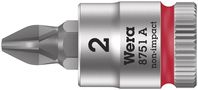 8751 A Phillips Zyklop bit socket, 1/4" drive, PH 2x28.0, Wera 05003351001